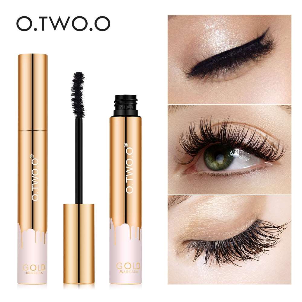 3D Mascara Lengthening Black Lash Eyelash Extension Eye Lashes Brush Beauty Makeup Long-wearing Gold Color O.TWO.O  Mascara