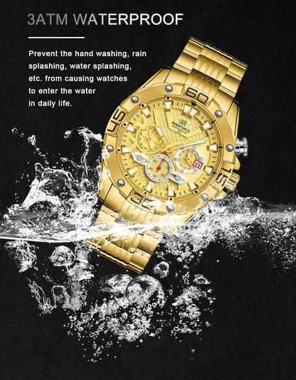 NAVIFORCE Fashion Watches For Men Luxury Original Classic Quartz Clock Analog Chronograph Sport Waterproof Steel Male WristWatch