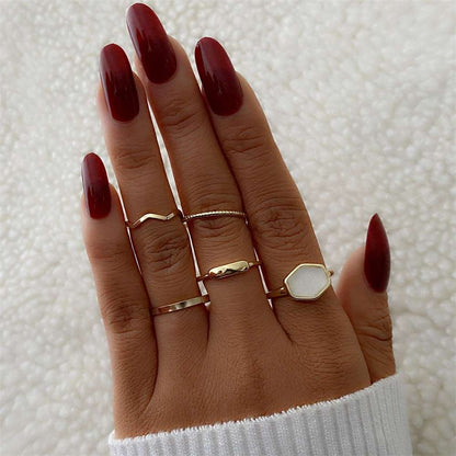 Bohemian Gold Color Chain Rings Set For Women Fashion Boho Coin Snake Moon Rings Party 2023 Trend Jewelry Gift