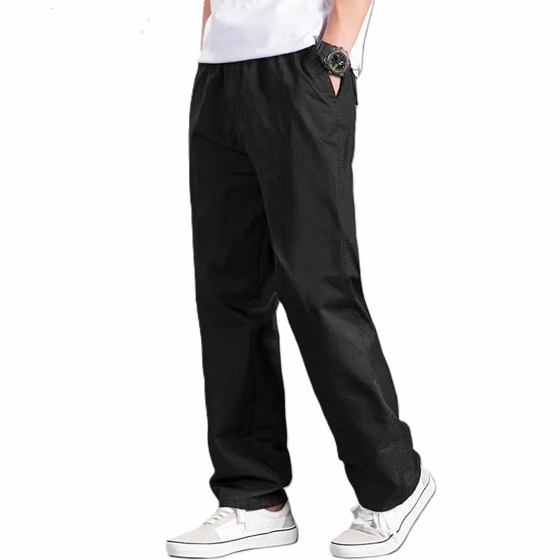 New Cargo Pants Men's Loose Straight Oversize Clothing Solid Grey Versatile Work Wear Black Joggers Cotton Casual Male Trousers