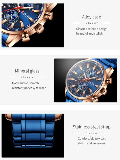 New Mens Watches Quartz Business Waterproof Watch Man Watches Brand Luxury Wrist watch Men Chronograph Reloj Hombre