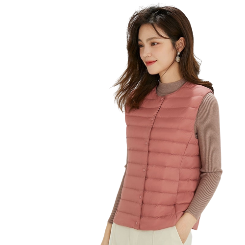 Women's Ultra-Light Down Vest 90% Matt Fabric Portable Warm Sleeveless Winter Liner Two Ways Waistcoat Jacket for Women  Warm Vests