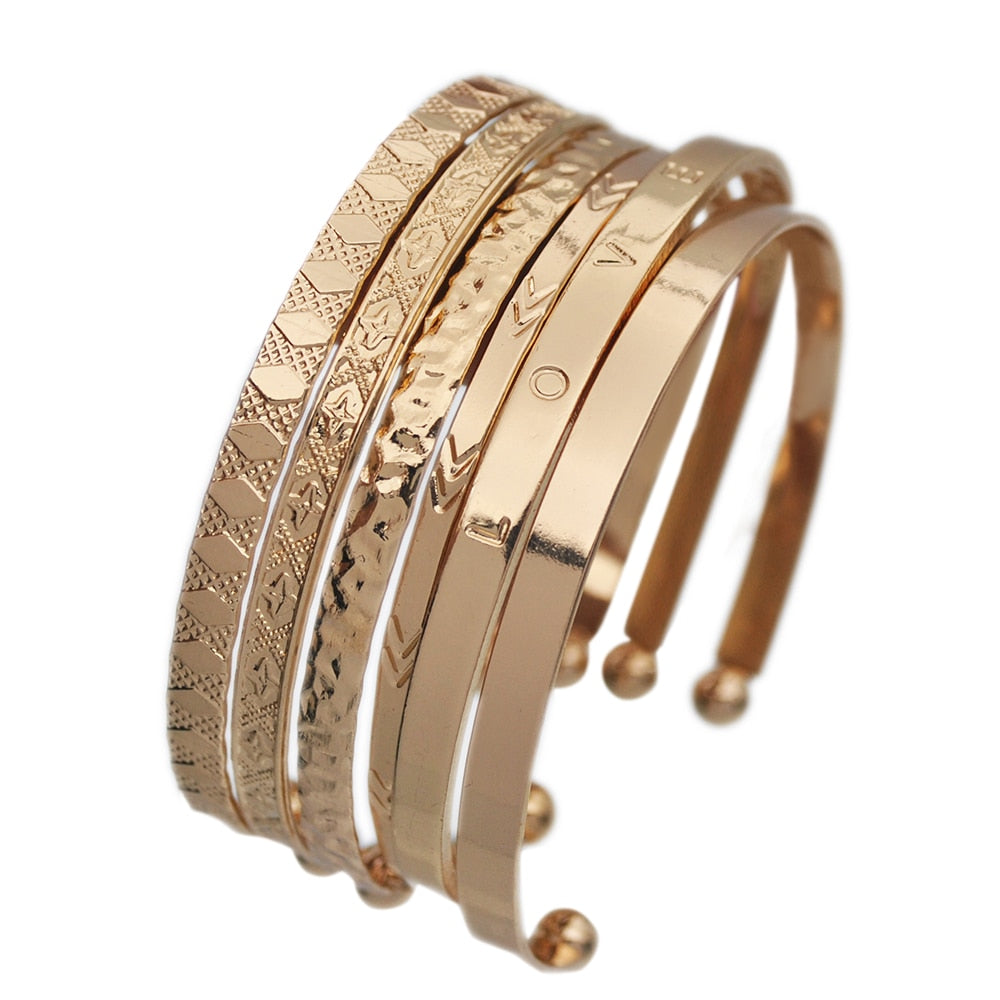 Adjustable Bracelet Bangle for Women Metal Cuff