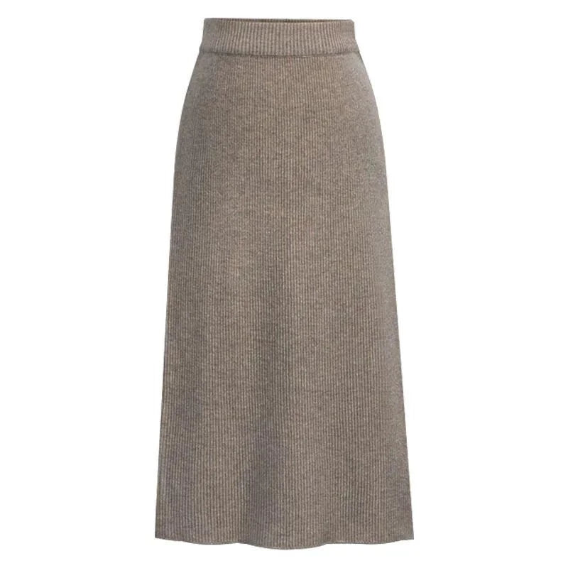 Autumn Winter Knit Pencil Skirt Women High Waist Skirts