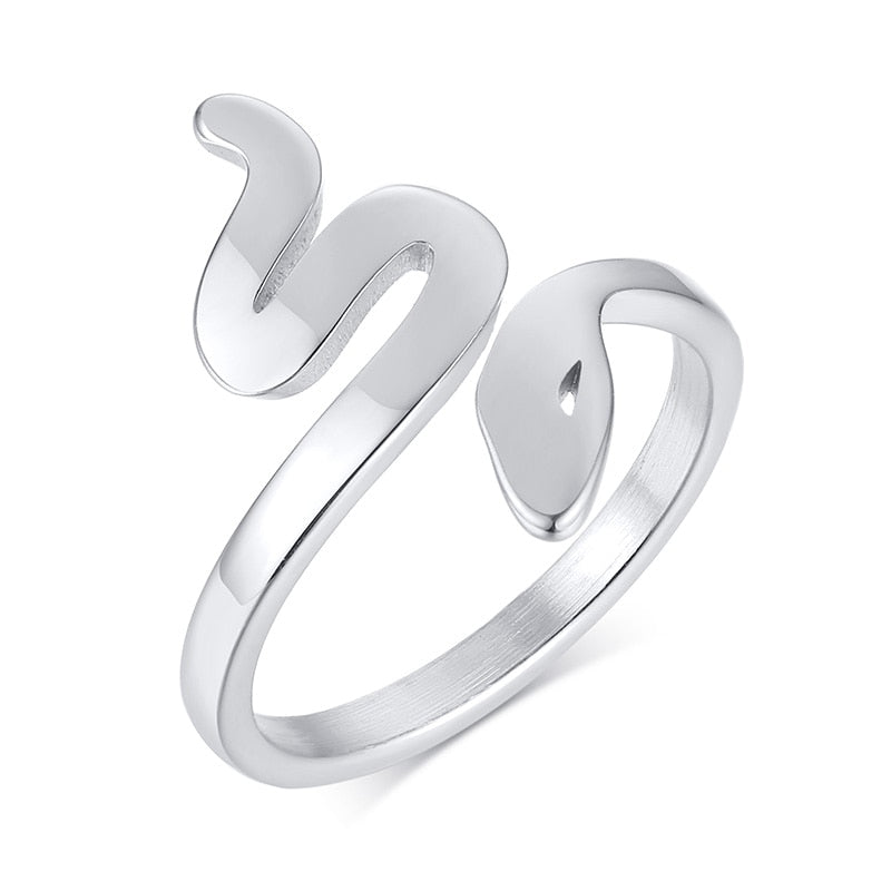 Snake Shape Ring Stainless Steel Jewelry Gold Color Bague Serpent Rings for Women Cute gift and Party Jewelry