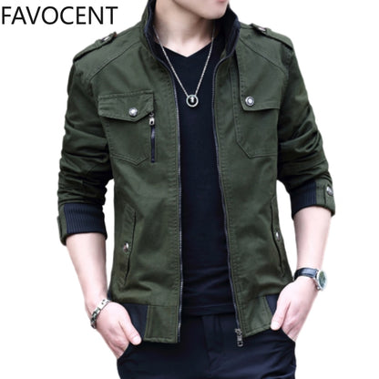 Mens Jacket Fashion Army Military Jacket Man Coats Bomber Jacket Stand Male Casual Coats Streetwear Chamarras Para Hombre oversized