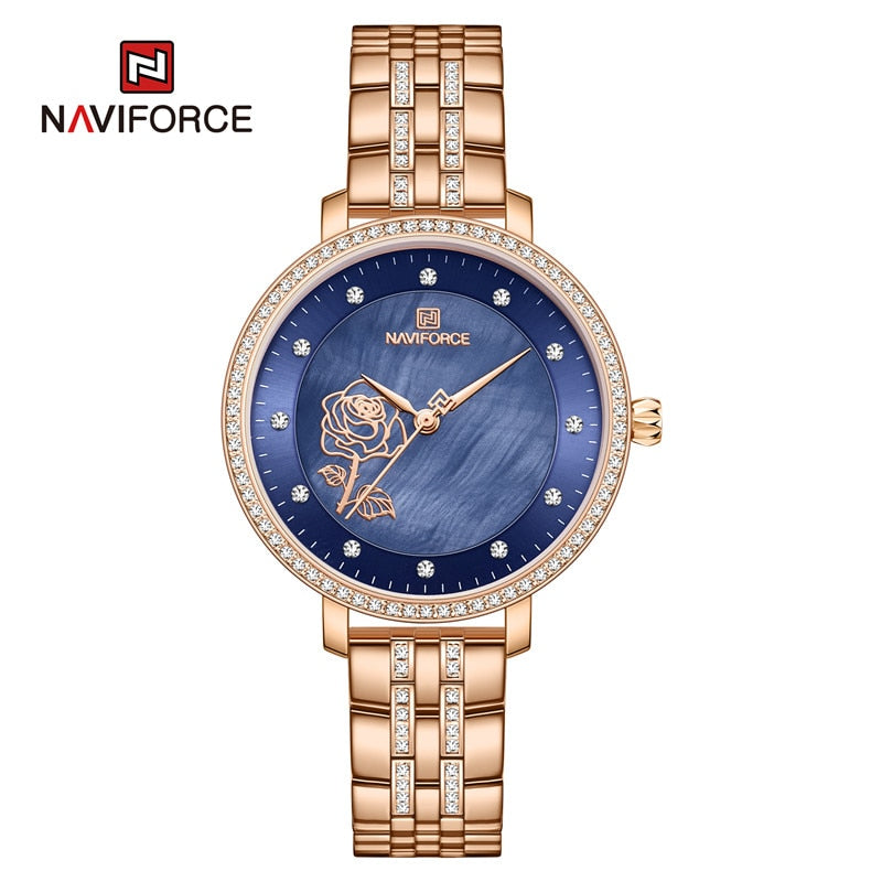 Stylish and Waterproof NAVIFORCE Rose Gold Watch for Women Clock Relogio Feminino