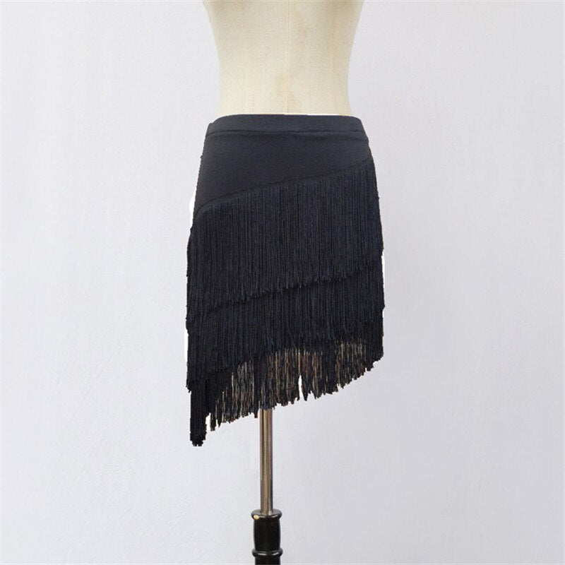 Latin Dance Skirt Women's Large Size Fringed Latin Skirt For Girls Cha Cha Rumba Samba Fringe Dance Practice Clothing