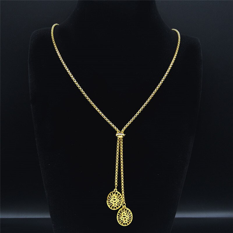 Fashion Bee Stainless Steel Long Necklace for Women Gold Color Statement Necklace Jewelry colgantes mujer moda N1376S03