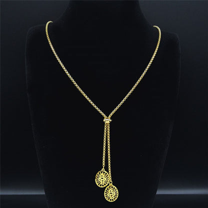 Fashion Bee Stainless Steel Long Necklace for Women Gold Color Statement Necklace Jewelry colgantes mujer moda N1376S03