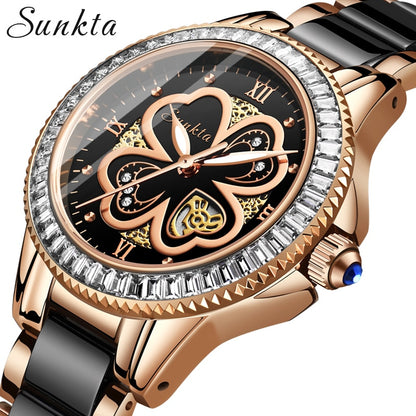 Luxury Brand Women's Quartz Ceramic Bracelet Wrist Watches Fashionable Gifts for Women