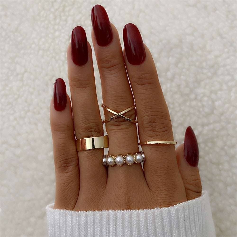 Bohemian Gold Color Chain Rings Set For Women Fashion Boho Coin Snake Moon Rings Party 2023 Trend Jewelry Gift