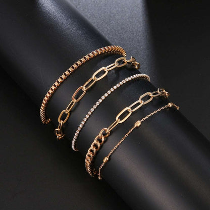 Boho Style Geometric Gold Crystal Chain Female Bracelets by Urban Trend