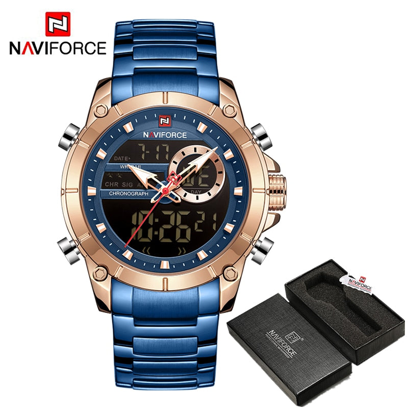 NAVIFORCE Luxury Watch Original Sports Wrist Watch For Men Quartz Steel Waterproof Digital Fashion Watches Male Relogio Masculino 9163