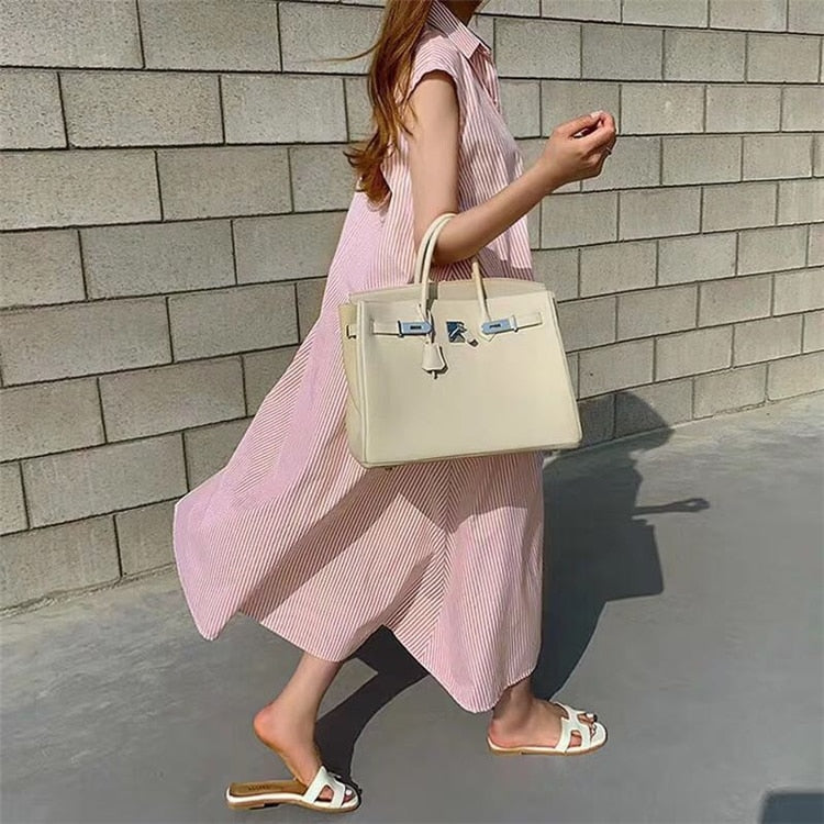 Summer 2023 Women Striped Raglan Sleeve Shirt Dress Embrace Korean Fashion with Elegant Long Dresses