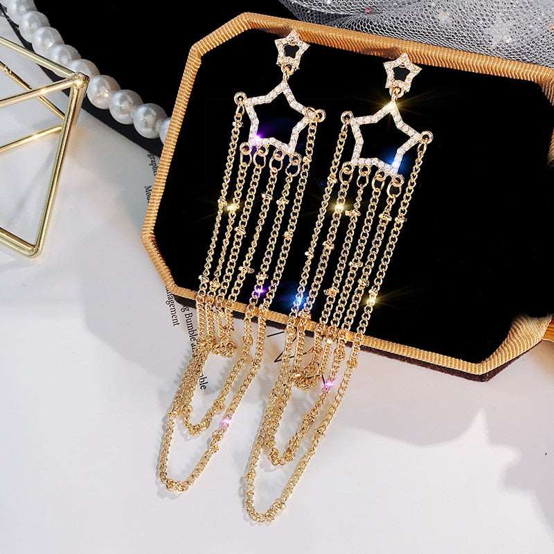 Boho Gold Earrings 2023 Trendy Earrings style Crystal Pearl