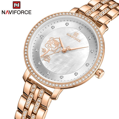 Stylish and Waterproof NAVIFORCE Rose Gold Watch for Women Clock Relogio Feminino