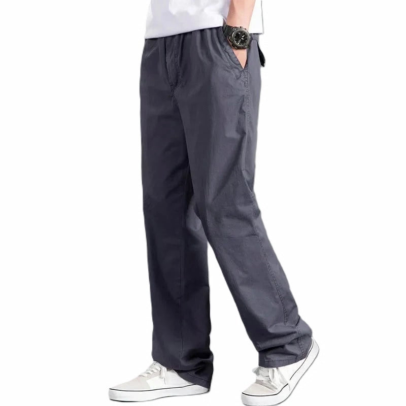 New Cargo Pants Men's Loose Straight Oversize Clothing Solid Grey Versatile Work Wear Black Joggers Cotton Casual Male Trousers