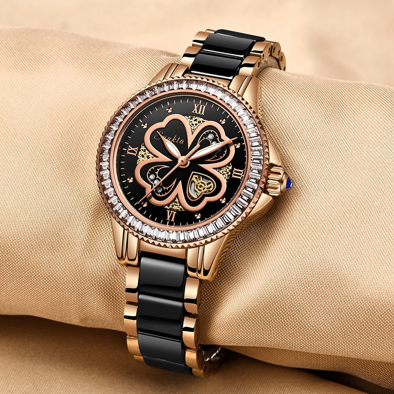 Luxury Brand Women's Quartz Ceramic Bracelet Wrist Watches Fashionable Gifts for Women