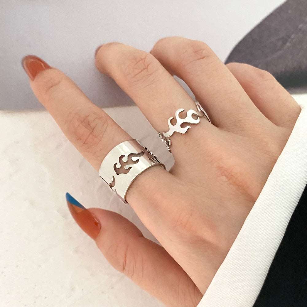 Bohemian Gold Color Chain Rings Set For Women Fashion Boho Coin Snake Moon Rings Party 2023 Trend Jewelry Gift