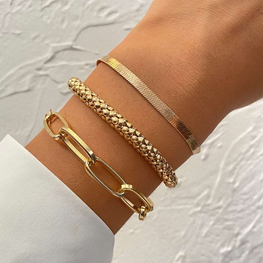 Boho Style Geometric Gold Crystal Chain Female Bracelets by Urban Trend