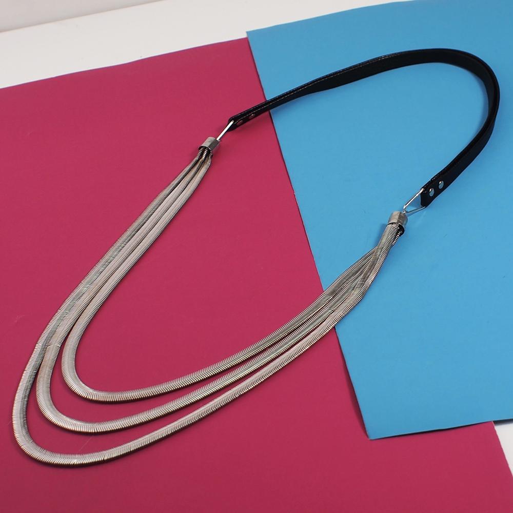 Multi layers Leather Snake Chains Necklaces Women Thick Chain Pendants