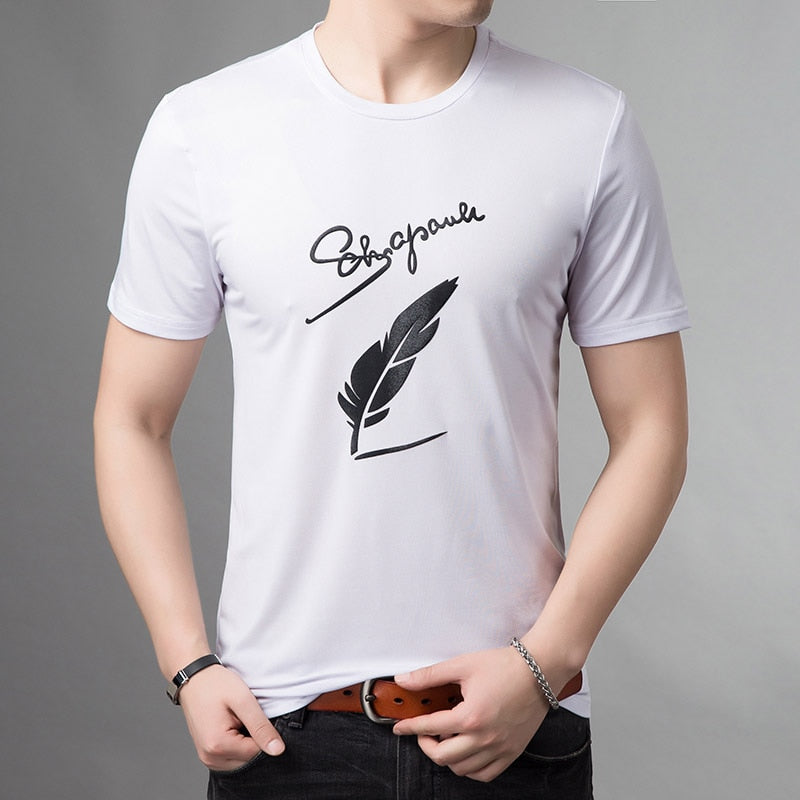 New Fashion Brand Summer T Shirts For Men Pattern O Neck Trends Streetwear Tops Short Sleeve T-Shirt