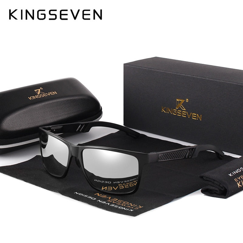 KINGSEVEN Men Polarized Sunglasses For Men  Aluminum Magnesium Sun Glasses Driving Glasses Rectangle Shades For Men Oculos masculino Male