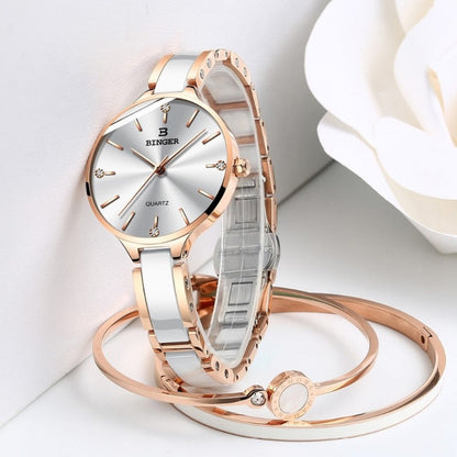 luxurious timepiece Zegarek damski Switzerland BINGER Fashion Women Watch