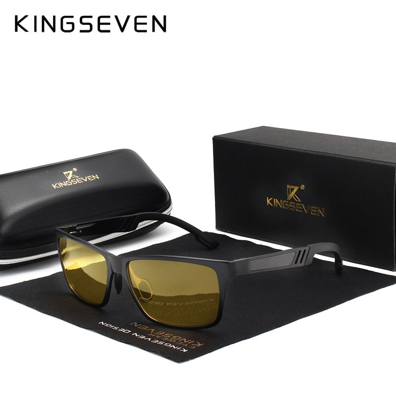 KINGSEVEN Men Polarized Sunglasses For Men  Aluminum Magnesium Sun Glasses Driving Glasses Rectangle Shades For Men Oculos masculino Male