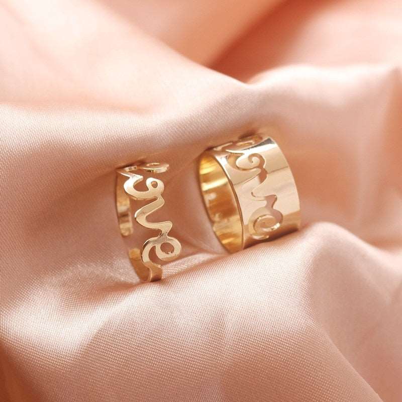 Butterfly Rings For Women Men Lover Couple Ring Set Silver gold Color