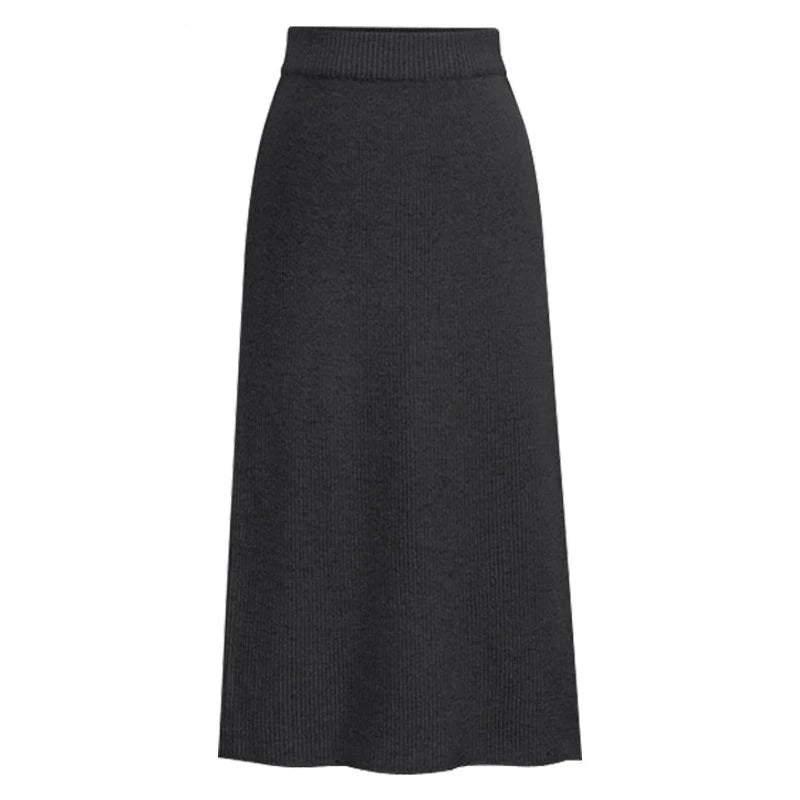 Autumn Winter Knit Pencil Skirt Women High Waist Skirts