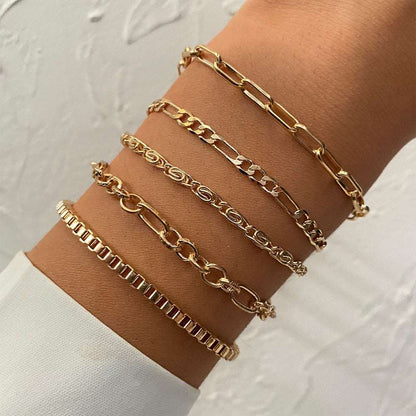 Boho Style Geometric Gold Crystal Chain Female Bracelets by Urban Trend