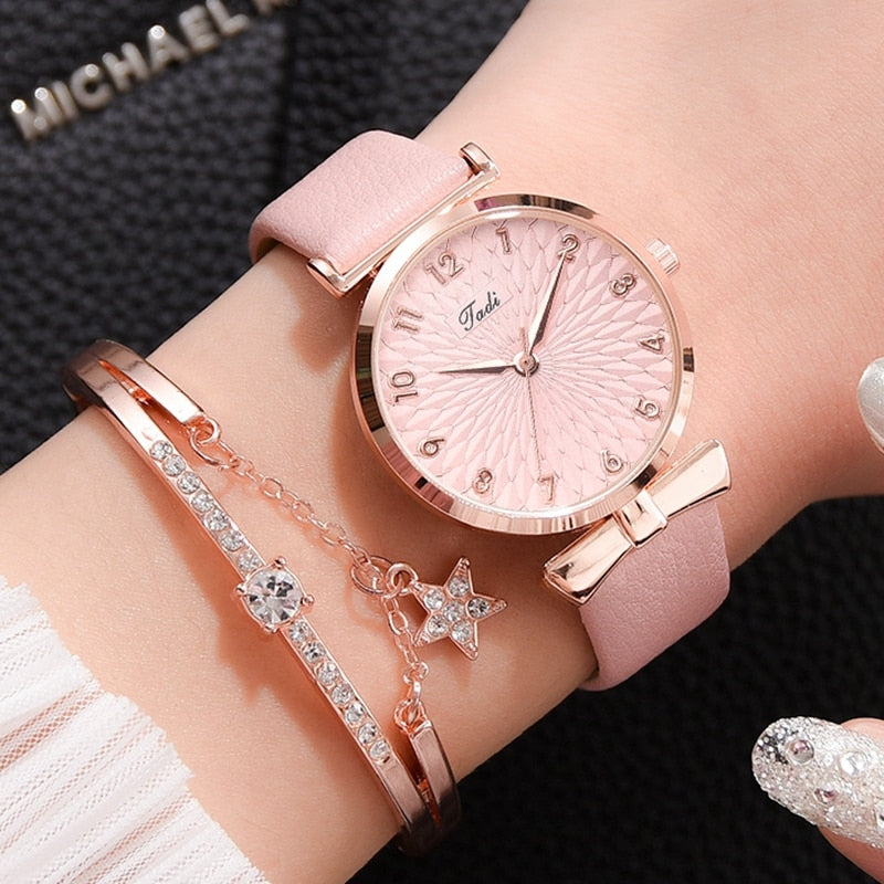 Luxury Women Bracelet Quartz Watches For Women  Ladies Sports Dress Pink Dial Wrist Watch Clock Relogio Feminino