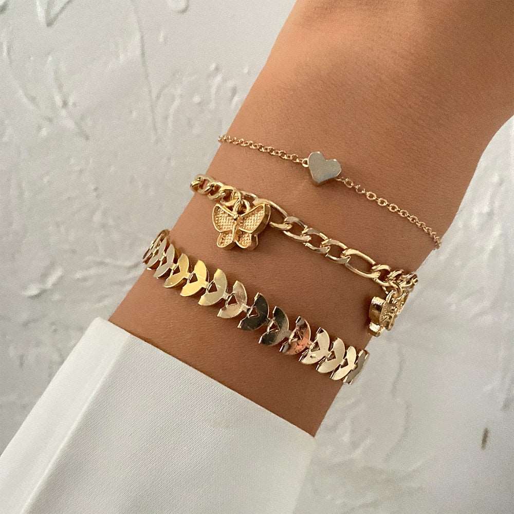 Boho Style Geometric Gold Crystal Chain Female Bracelets by Urban Trend