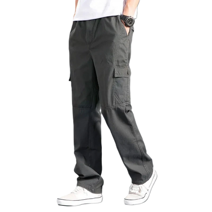 New Cargo Pants Men's Loose Straight Oversize Clothing Solid Grey Versatile Work Wear Black Joggers Cotton Casual Male Trousers