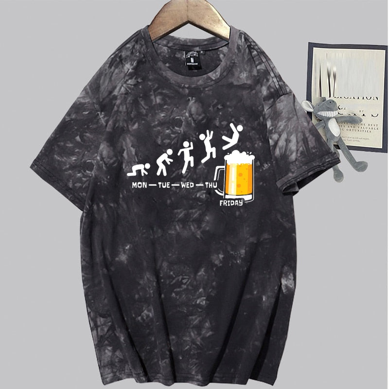 Summer outfits men Friday Beer Print Brand T-shirts Funny Graphic Hip Hop Summer Women Mens Tshirts Streetwear Harajuku T-Shirt