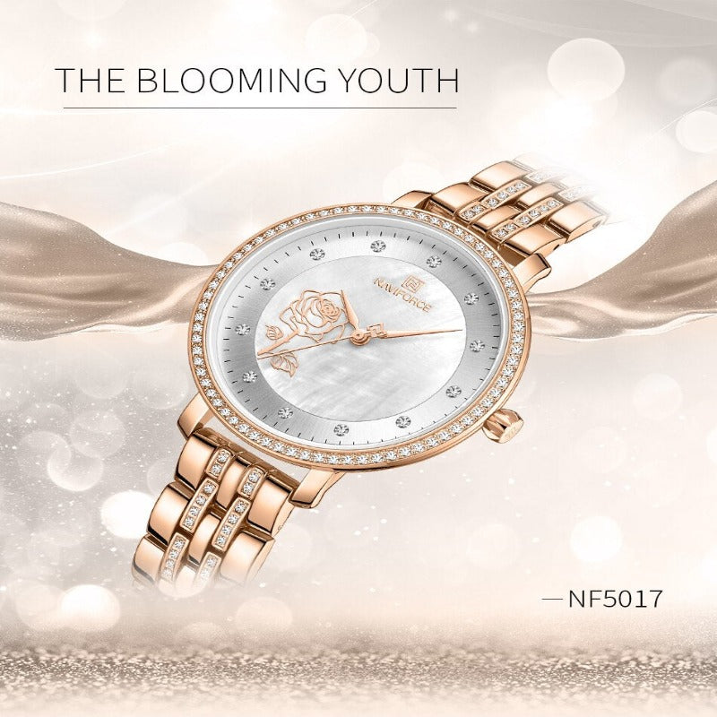 Stylish and Waterproof NAVIFORCE Rose Gold Watch for Women Clock Relogio Feminino