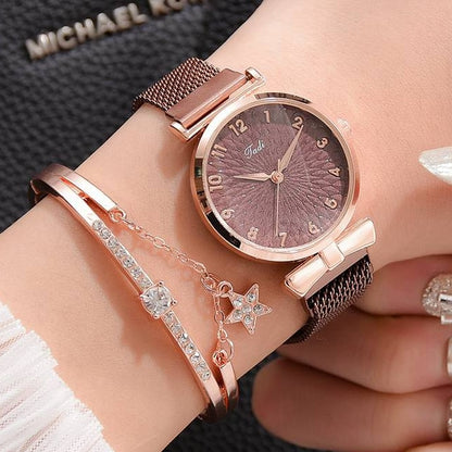 Luxury Women Bracelet Quartz Watches For Women  Ladies Sports Dress Pink Dial Wrist Watch Clock Relogio Feminino