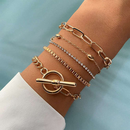 Boho Style Geometric Gold Crystal Chain Female Bracelets by Urban Trend