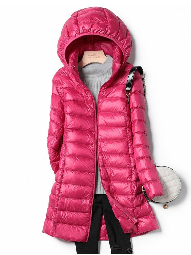 Ultra-Light Long Women's Winter Down waterproof Jacket