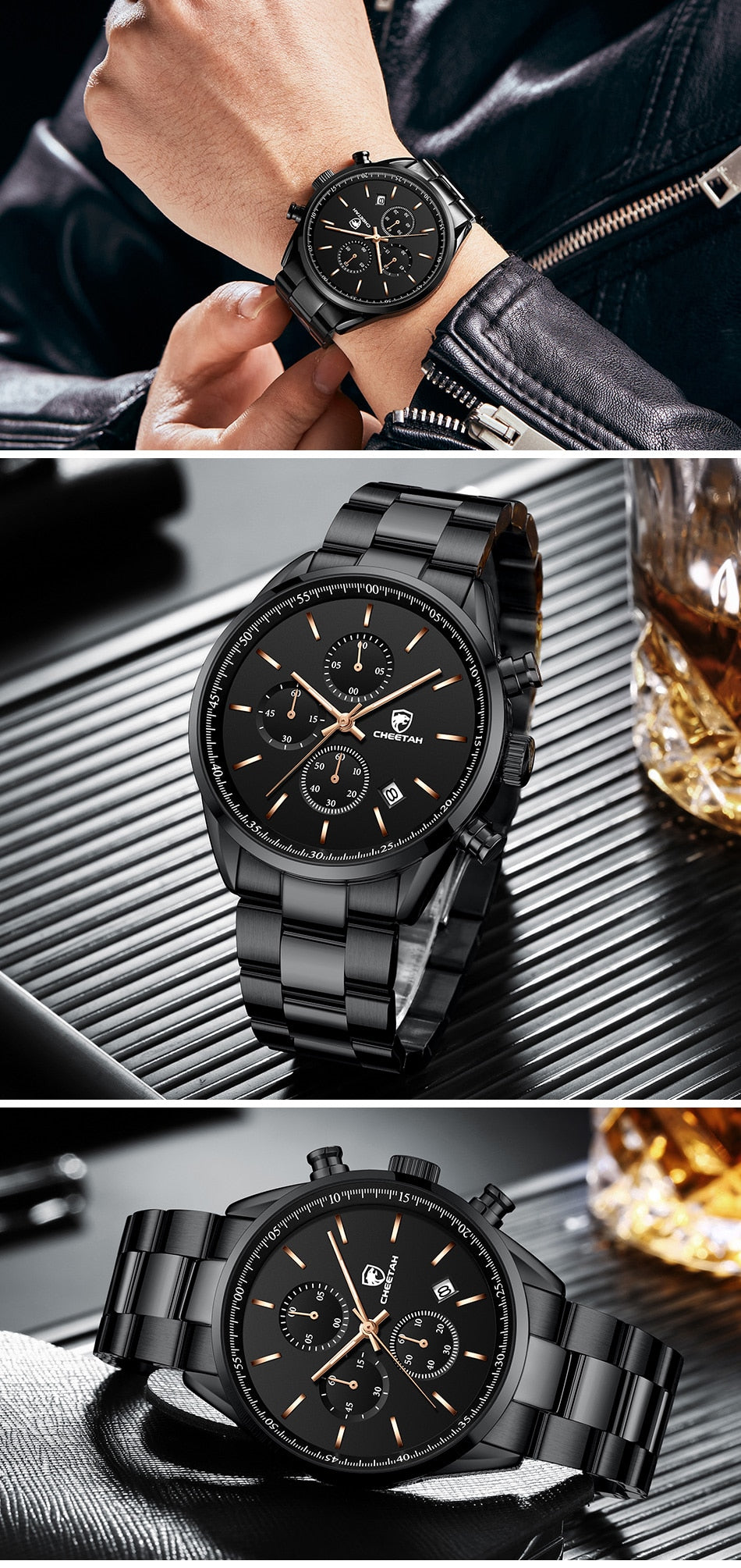 Watches for Men Brand Luxury Fashion Business Quartz Men’s Wristwatch Stainless Steel Waterproof Sports Clock