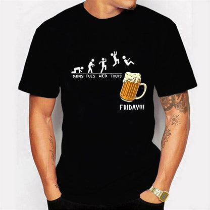 Summer outfits men Friday Beer Print Brand T-shirts Funny Graphic Hip Hop Summer Women Mens Tshirts Streetwear Harajuku T-Shirt