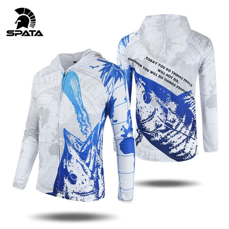 2023 SPATA Fishing Clothes Anti UV Sun Protection Summer Fishing Hoodies Long Sleeve Jerseys Breathable Quick Dry Fishing Shirts