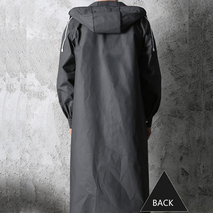 Fashionable Waterproof Long Raincoat Trench Coat  for Adults Black Hooded Raincoat for Women and Men, Ideal for Outdoor Hiking, Travel, Fishing, and Climbing with Thickened Material