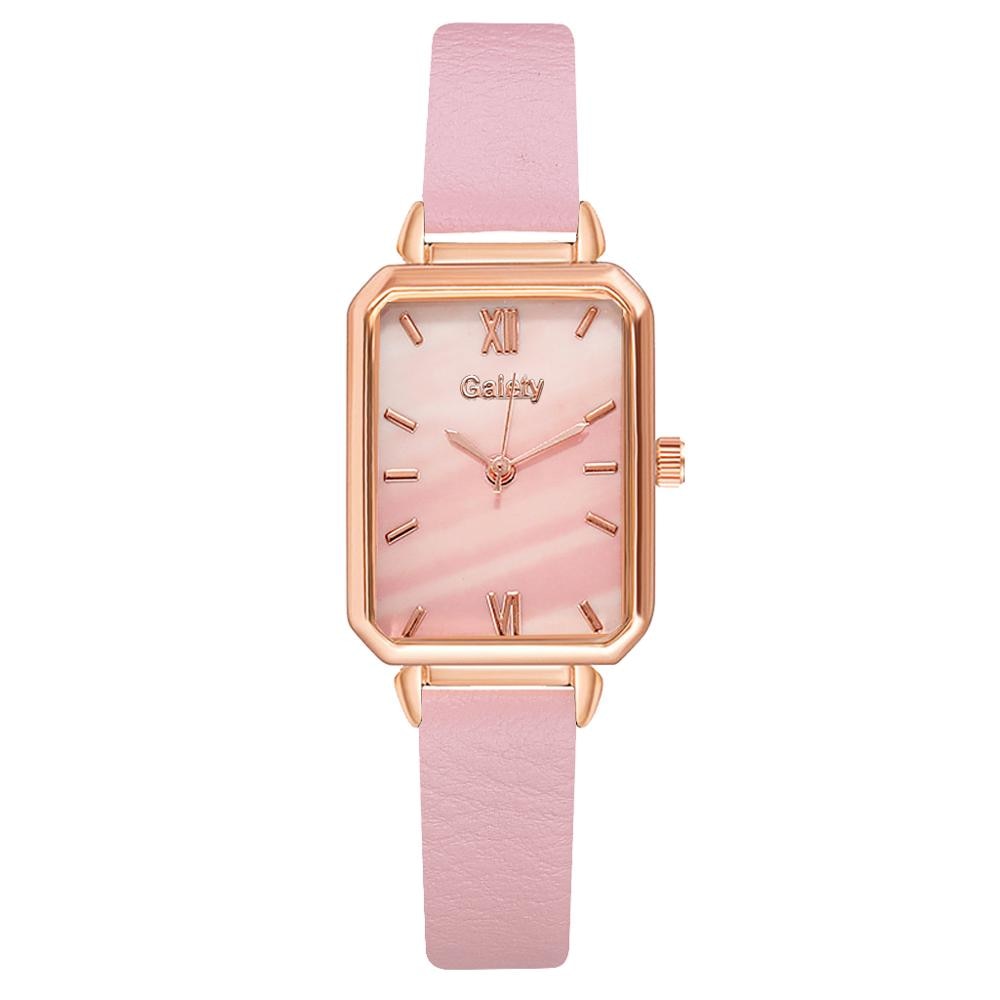 Brand Women Watches Fashion Square Dial Ladies Quartz Watches Bracelet Set Green Dial Simple Rose Gold Mesh Luxury Women Watches