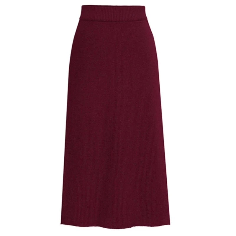 Autumn Winter Knit Pencil Skirt Women High Waist Skirts