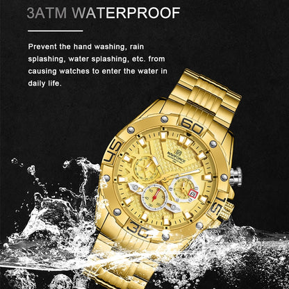 NAVIFORCE Fashion Watches For Men Luxury Original Classic Quartz Clock Analog Chronograph Sport Waterproof Steel Male WristWatch