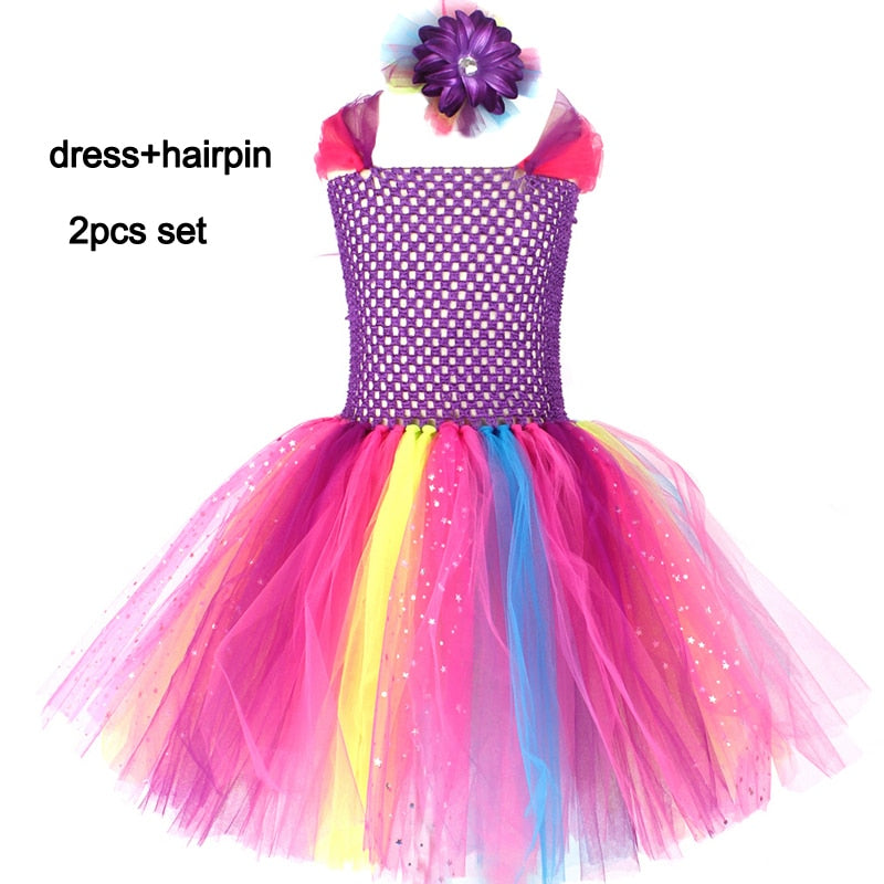 Girls Butterfly Fairy Fancy Tutu Dress Wings Costume Kids Princess Birthday Party