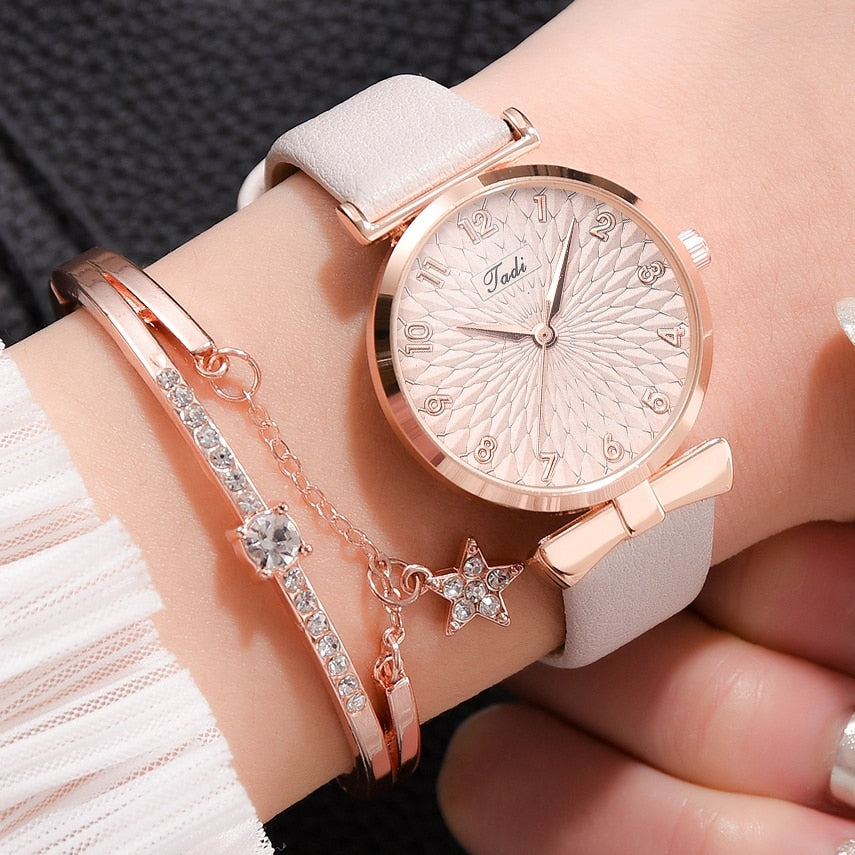 Luxury Women Bracelet Quartz Watches For Women  Ladies Sports Dress Pink Dial Wrist Watch Clock Relogio Feminino